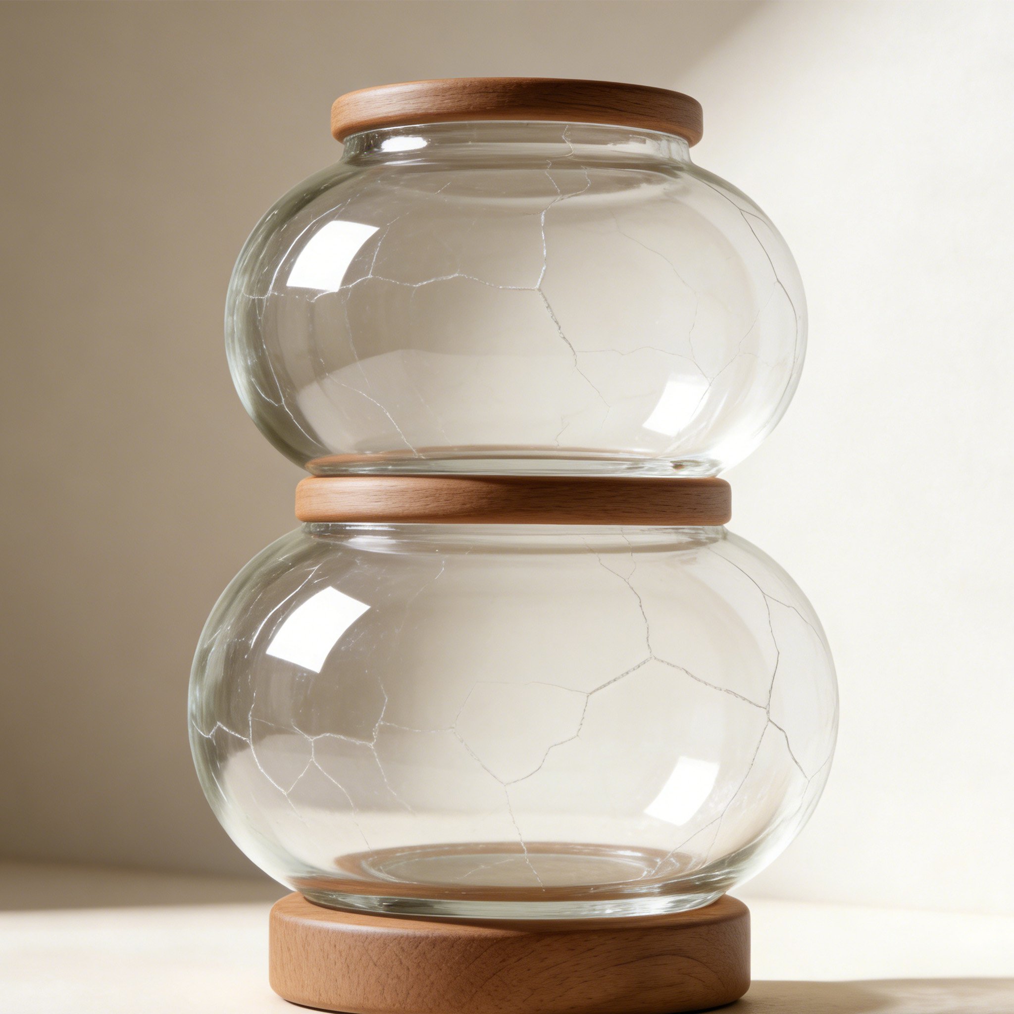 Set of 2 clear glass vases for home decor