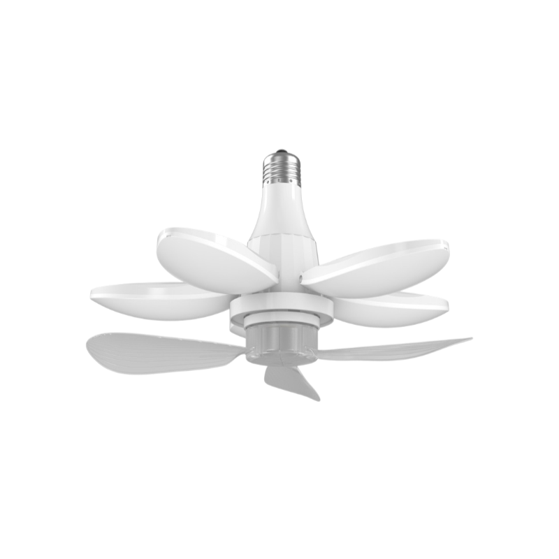 Folding lighting fixtures with fans