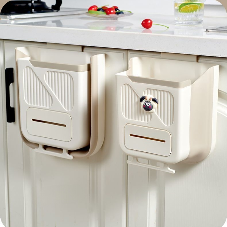 주방 벽걸이 접이식 쓰레기통 