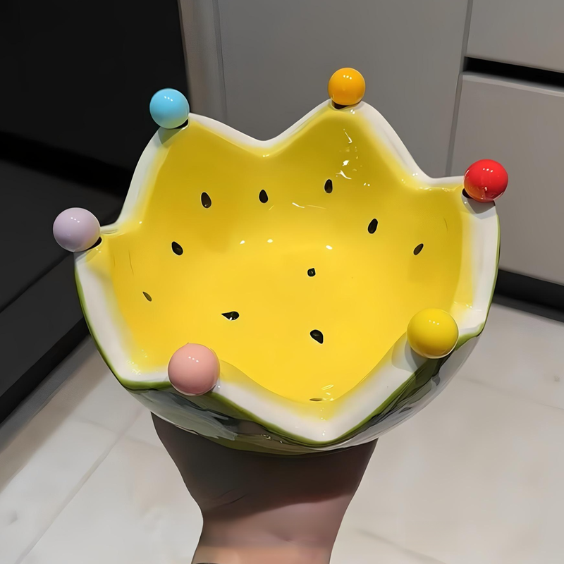 Cuencos y platos de cerámica con forma de sandía