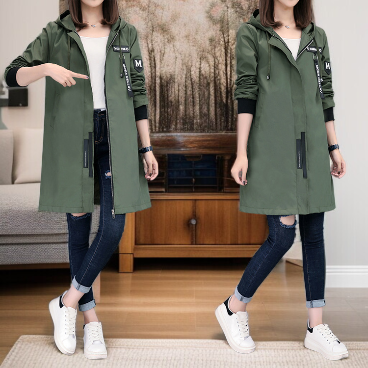 レディース学生ミッドレングスカジュアルトレンチコートジャケットルーズベースボールコートジャケット学生トレンチコートカジュアルルーズベースボールコート