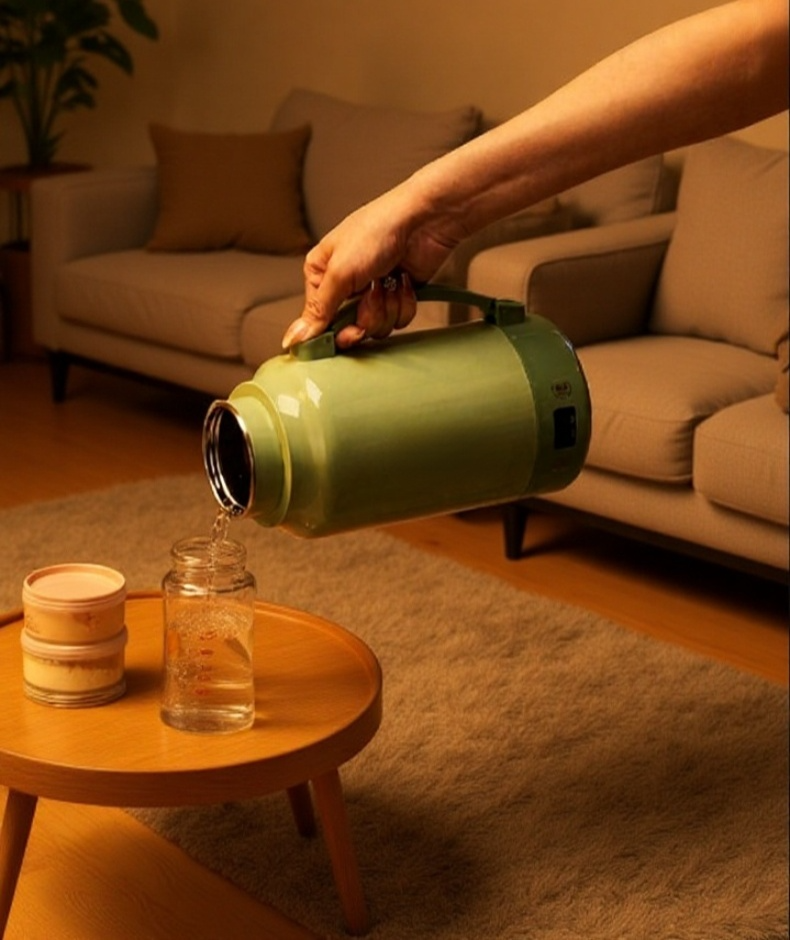 Detalle del aislamiento térmico de la botella hervidora