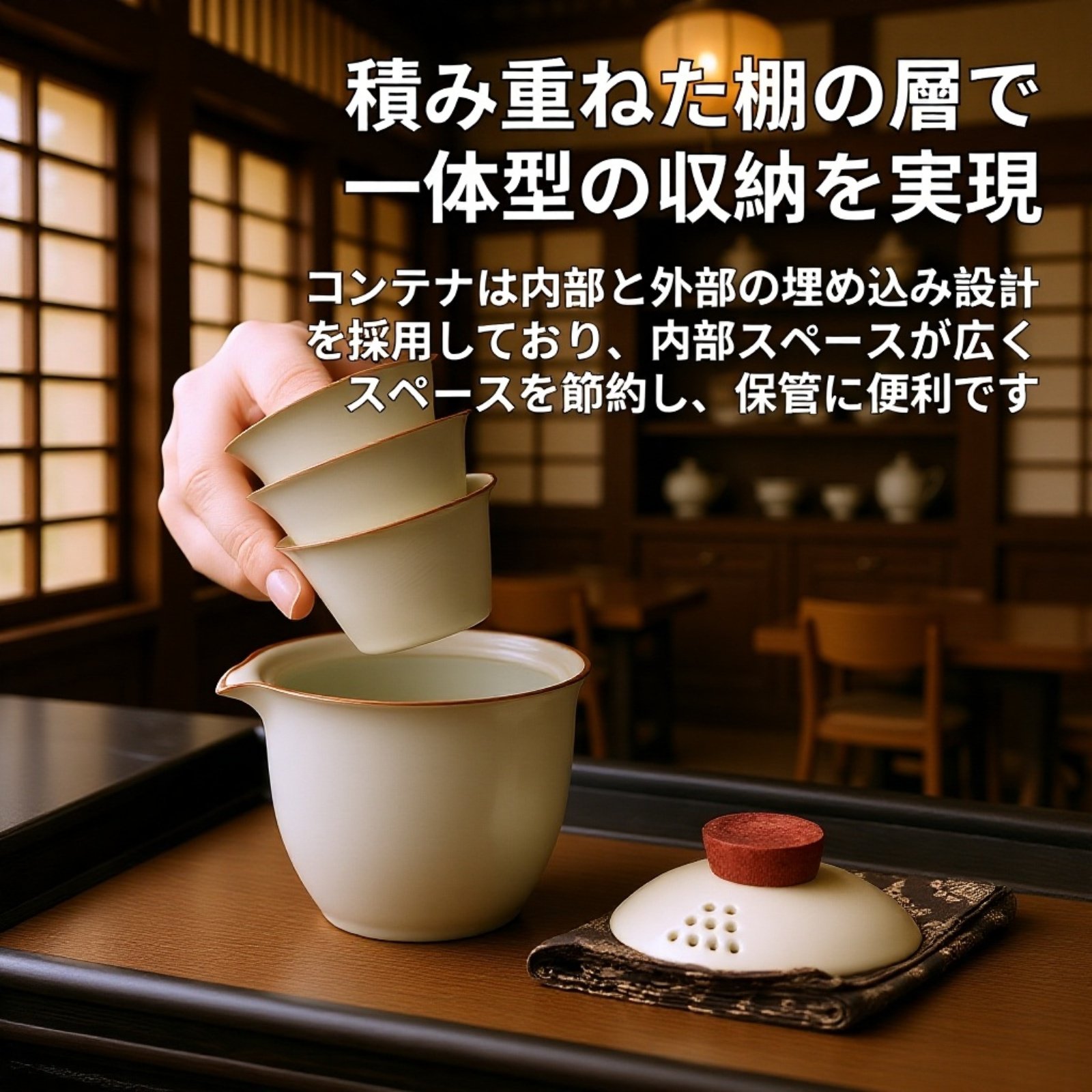 高級感ある汝窯陶器茶具セット
