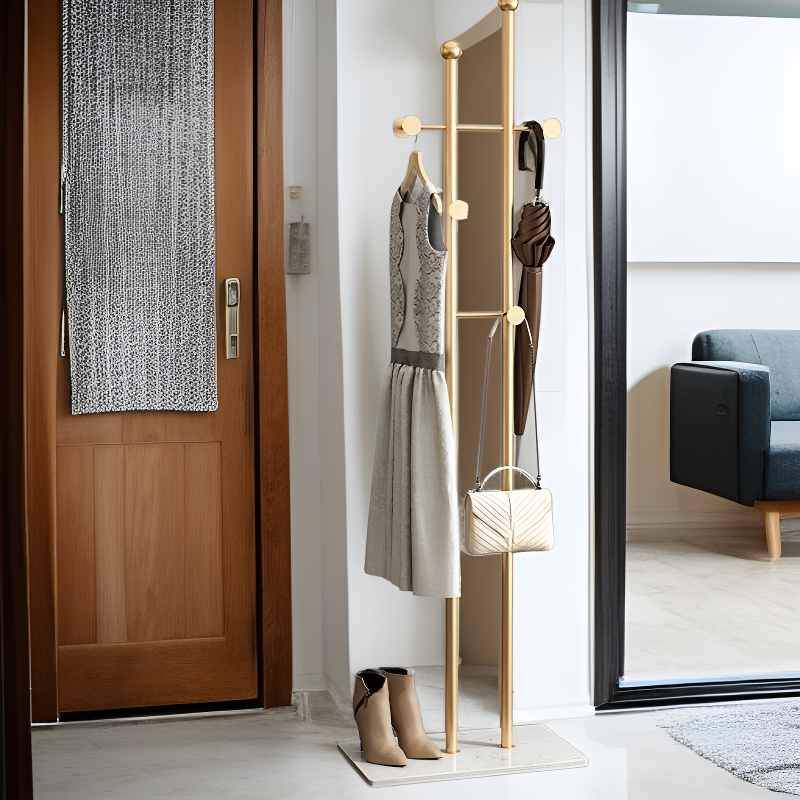 Modern Simple Iron Garment Rack for Long Coats and Clothes Storage