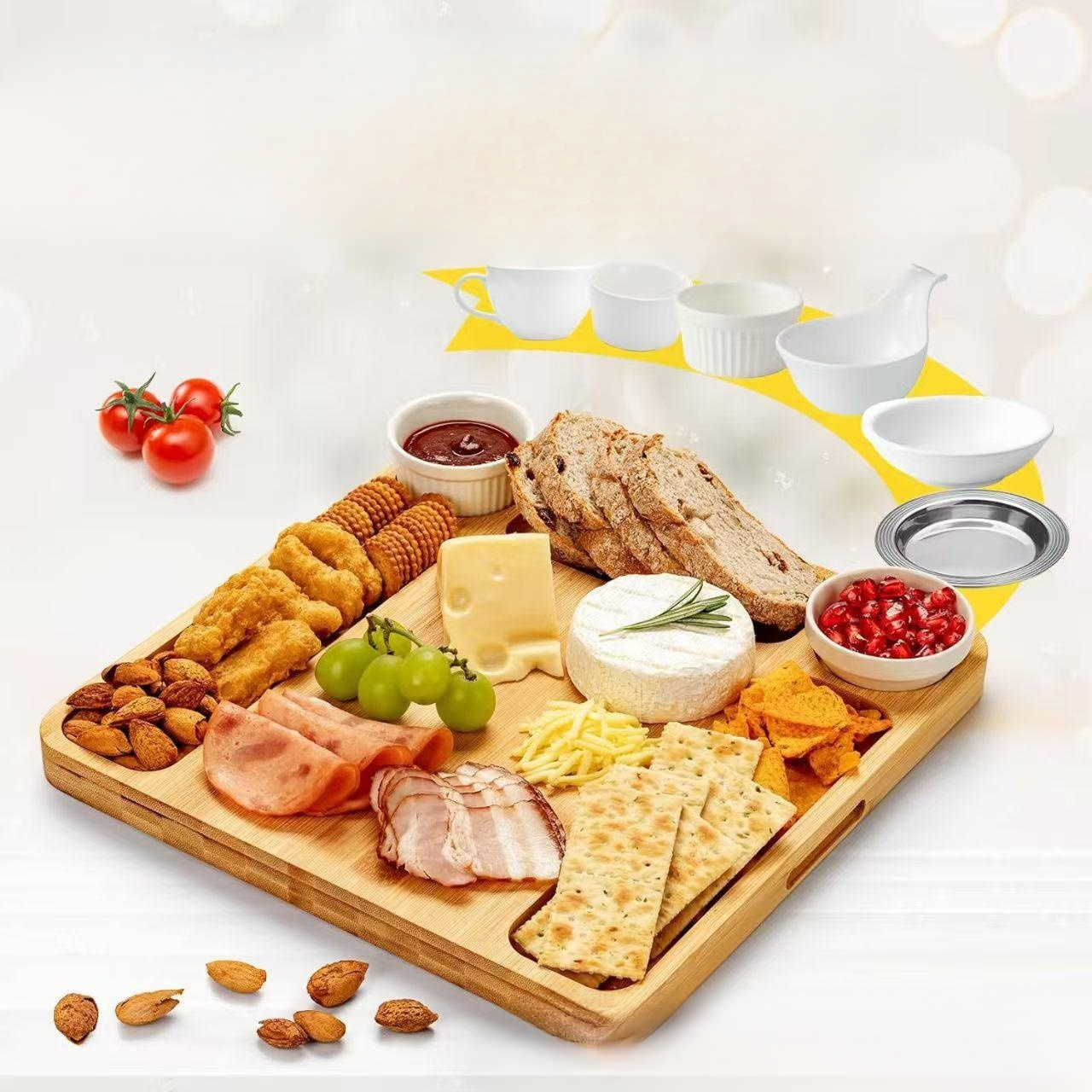 ホームパーティー用仕切り付きフルーツトレイ