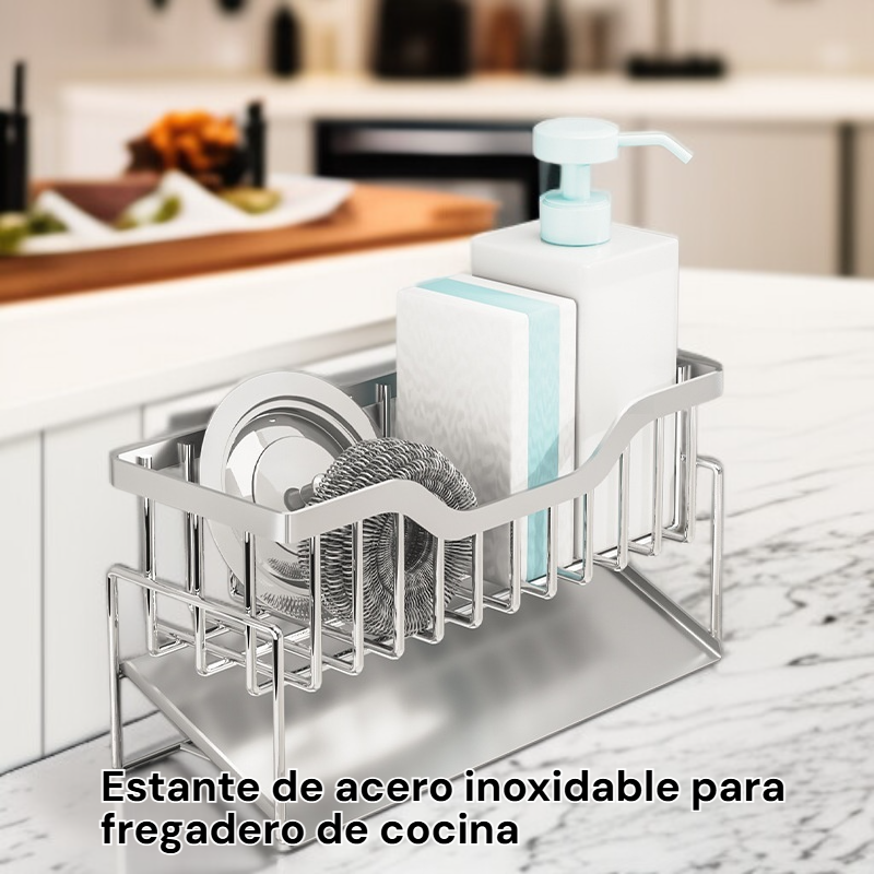  Estante de acero inoxidable para fregadero de cocina