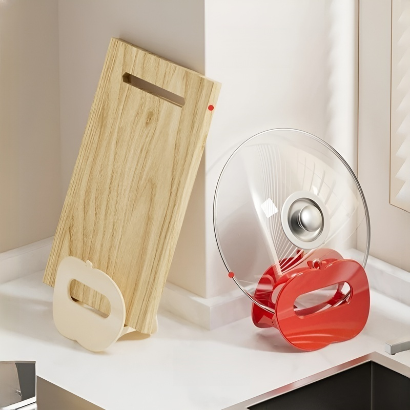  사과 모양 주방 도마와 냄비 뚜껑 거치대