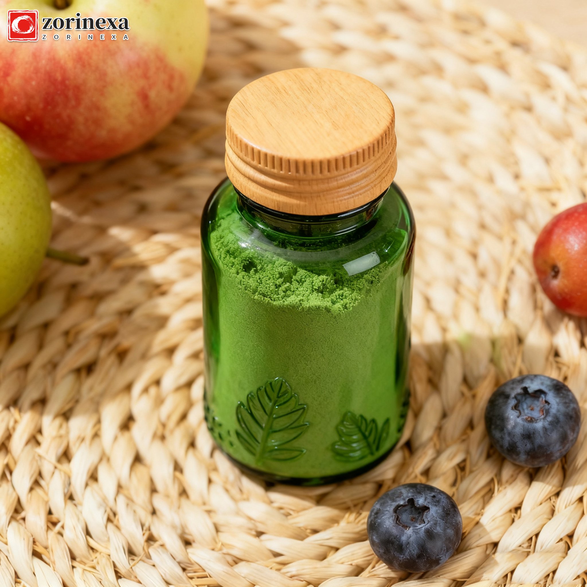 ภาพแสดงส่วนผสมธรรมชาติในผงโพรไบโอติก