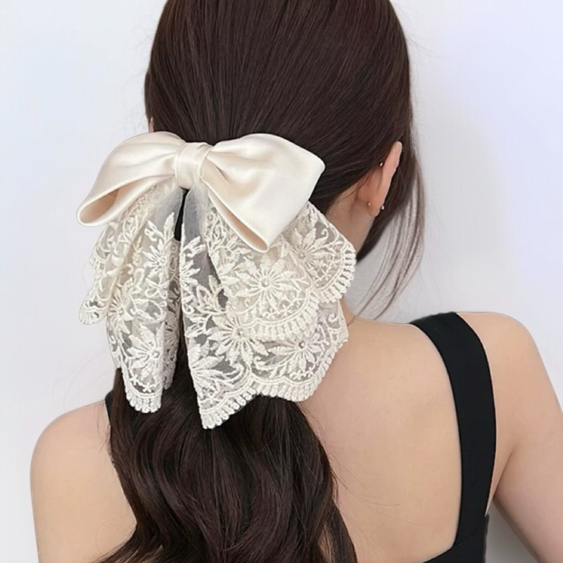 蕾絲蝴蝶結馬尾髮夾
