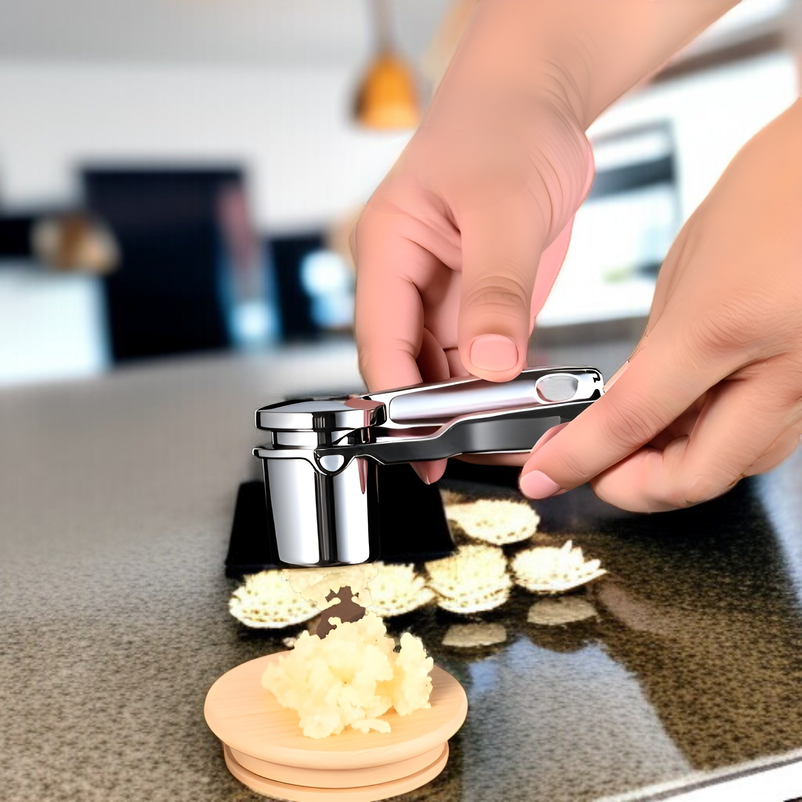 亜鉛合金製ニンニク回転式ニンニクプレス、ニンニク回転式プレス、手動式ニンニクプレス、ニンニクパウンダー