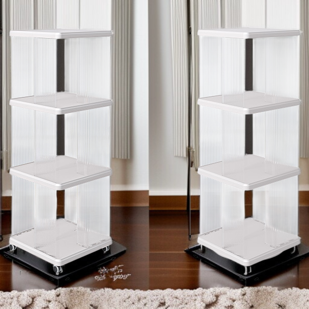 가정용 대용량 다층 선반 거실 바닥 책장 수납 선반 회전 책장