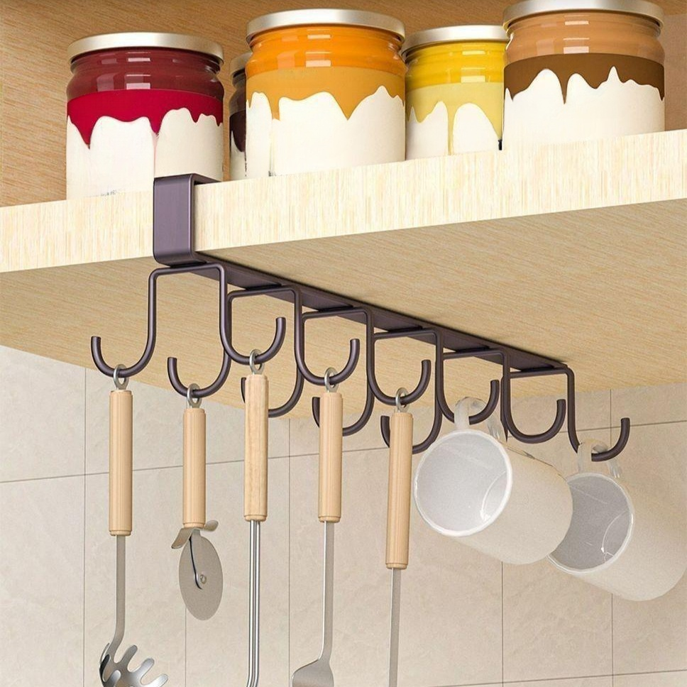 吊り下げ式多機能アイアンフック キッチン・クローゼット用収納フック