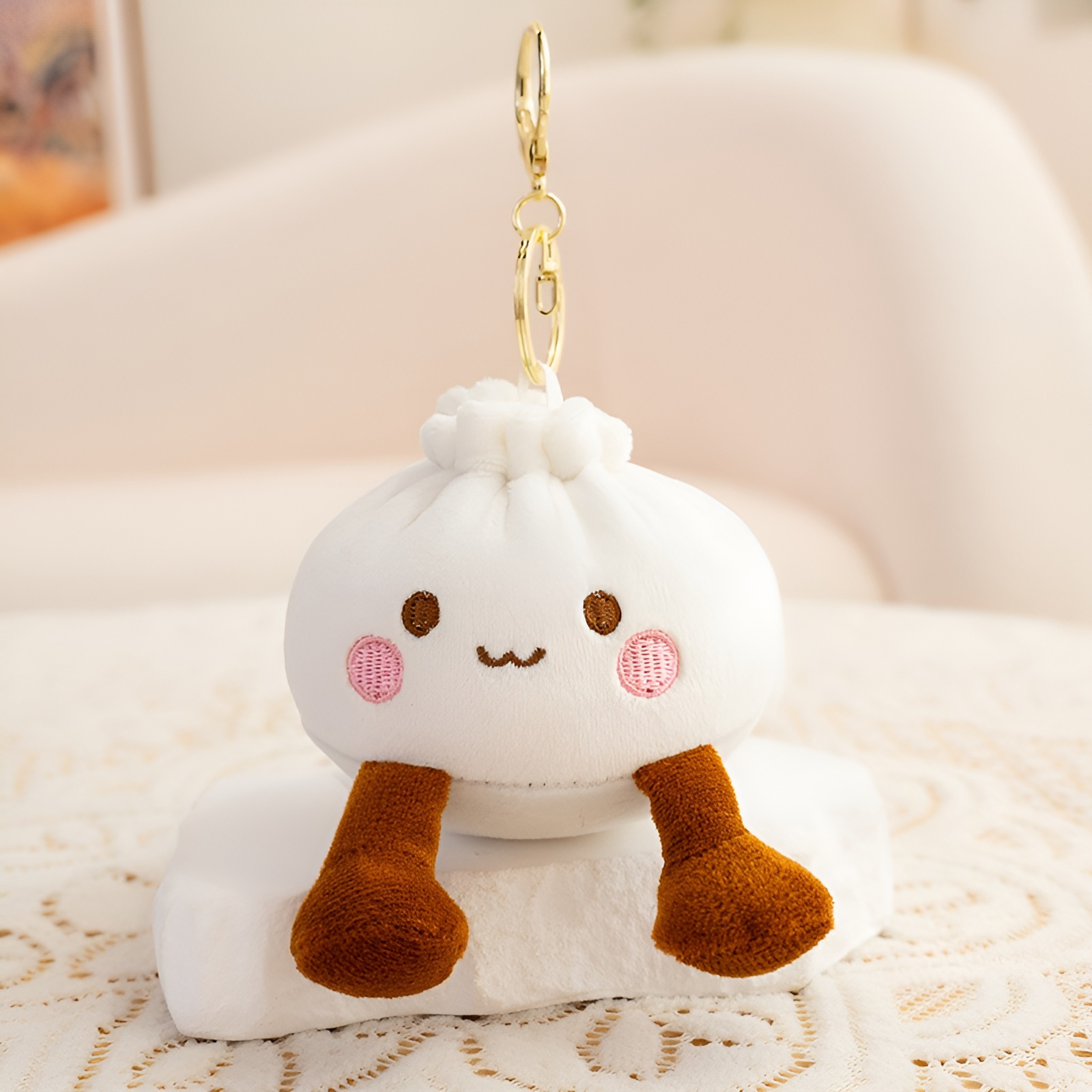Cartoon Bun Plush Keychain Toy