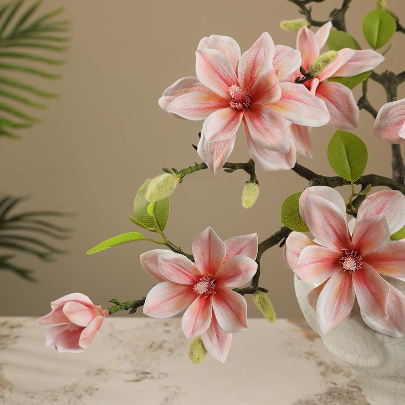 Retro Zen Home Artificial Magnolia Flower Landscape Decoration