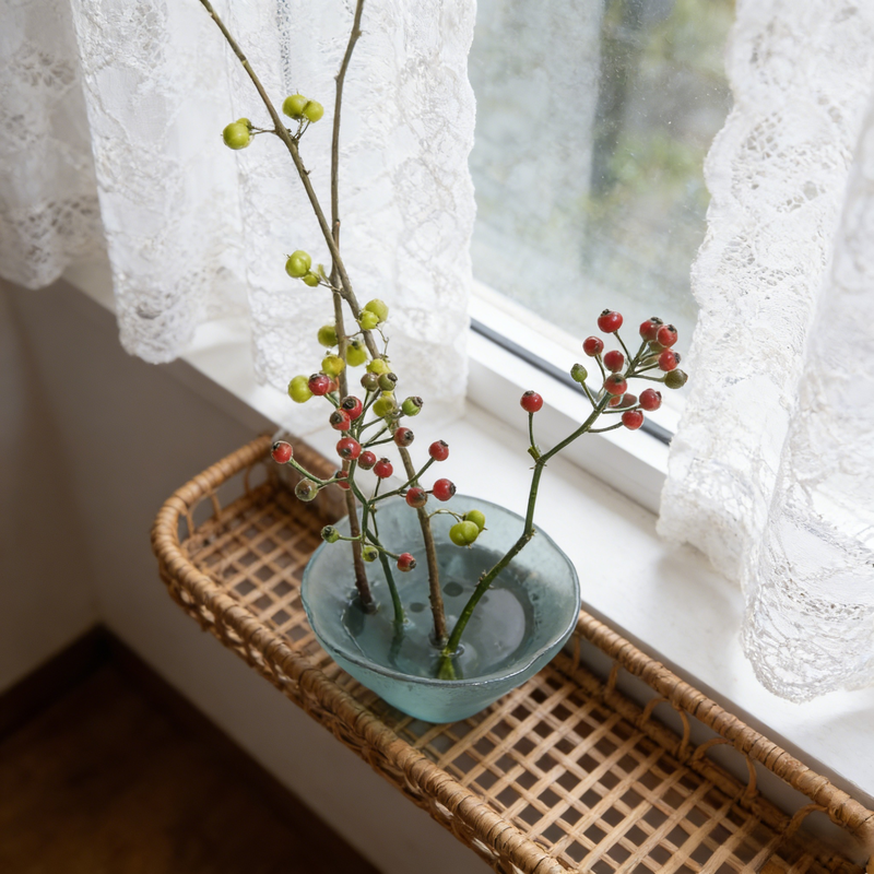 Handmade Ceramic Lotus Leaf Incense Vase, Oriental Ikebana Flower Vessel
