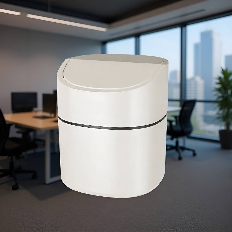 Flip-top trash can