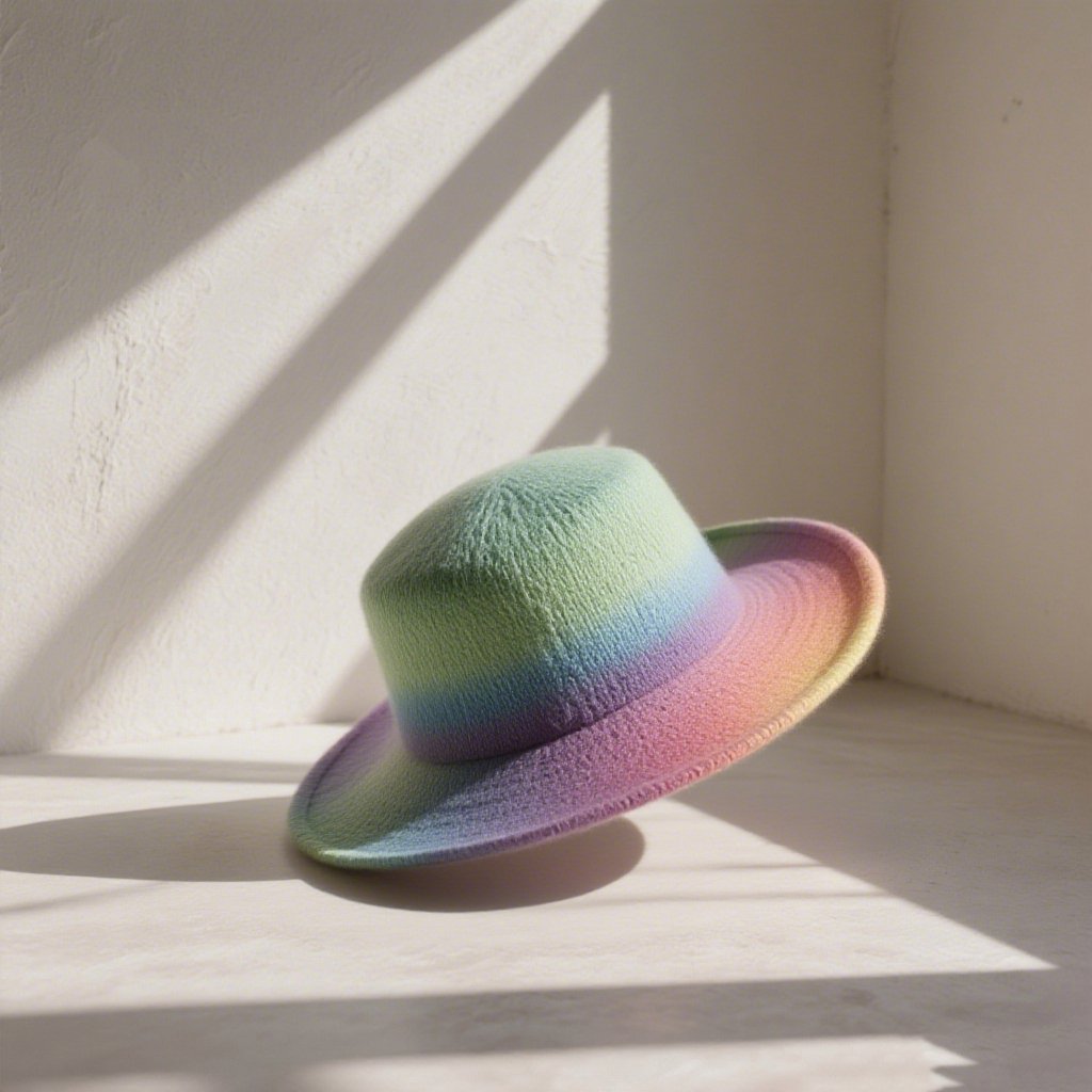 다채로운 그라데이션 모자 세트 전경