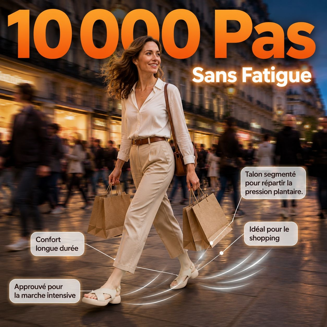 Sandales à semelles épaisses pour femme, style français, brides croisées, faciles à marcher