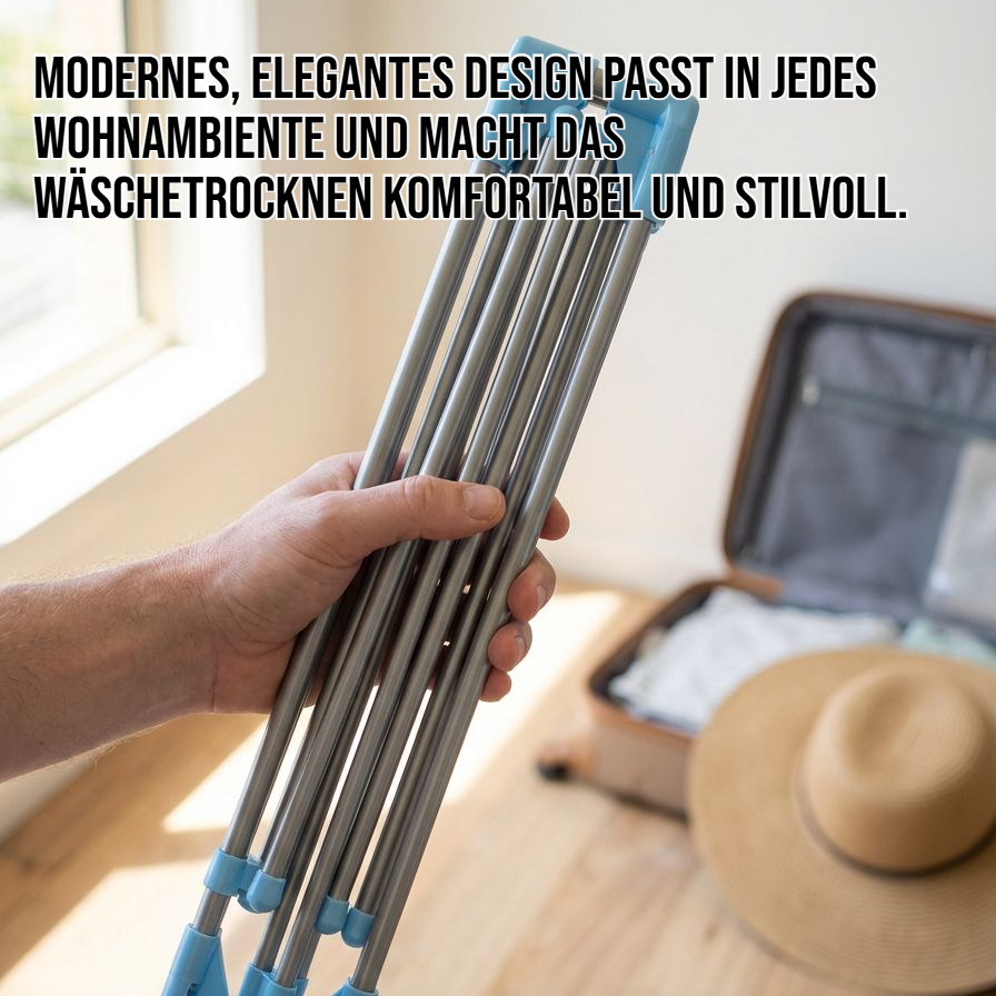 Reisefähiger Wäscheständer aus Edelstahl für unterwegs