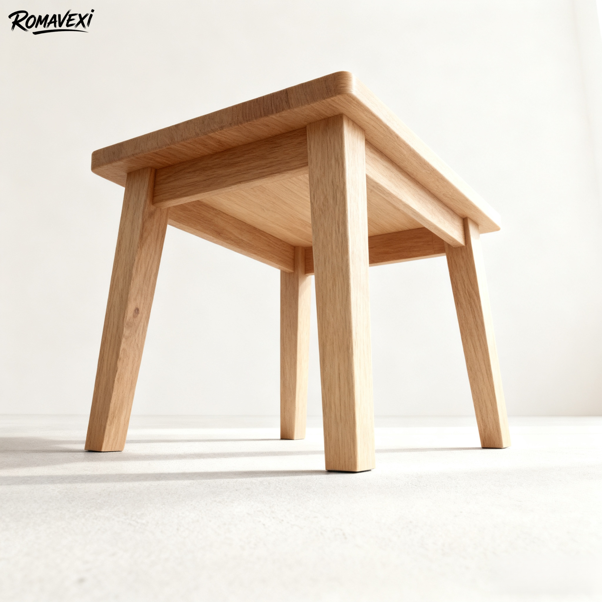 家庭用無垢材スクエアスツール（3脚）