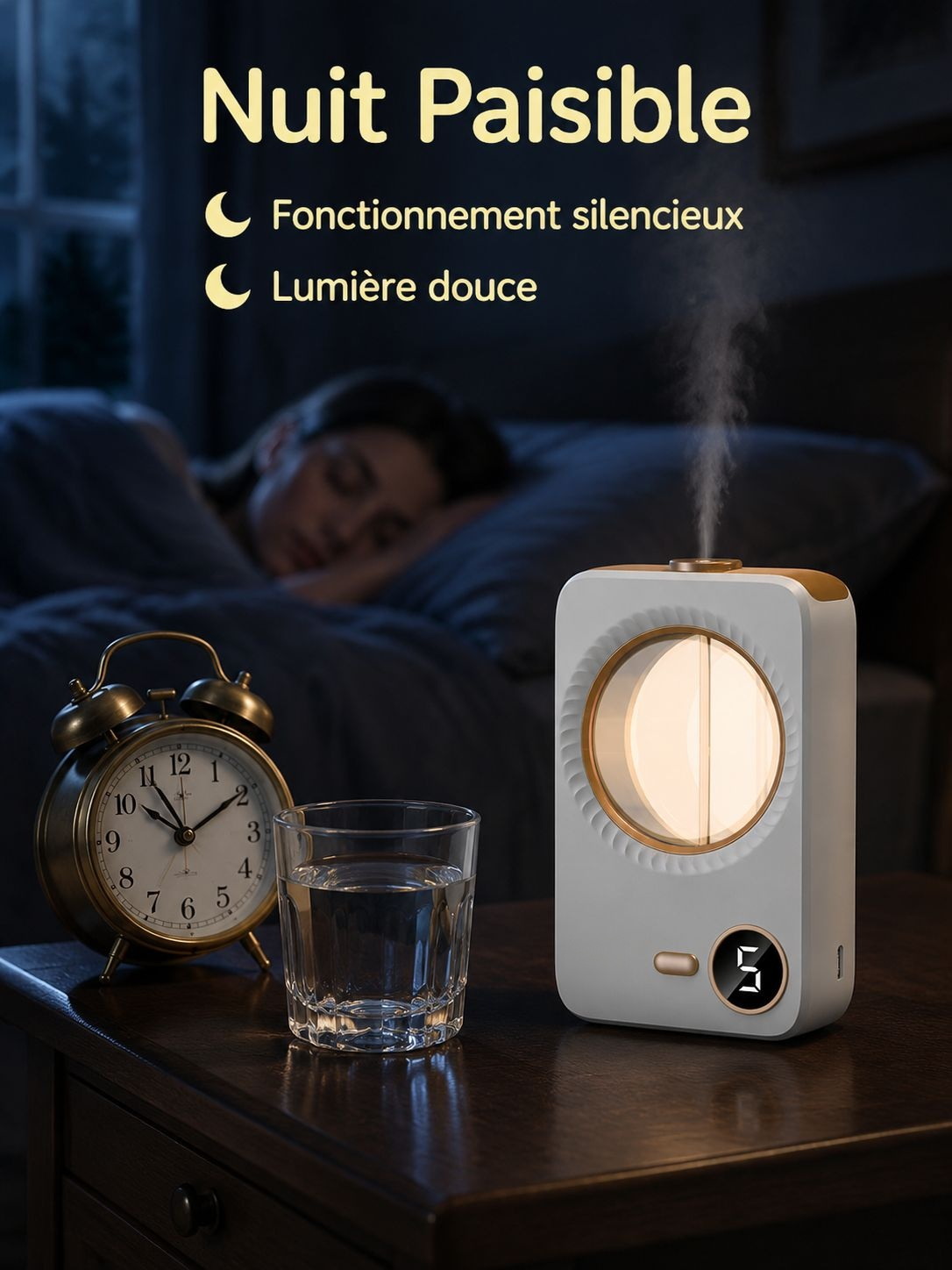 Diffuseur d'humidité intelligent à parfum longue durée avec affichage digital