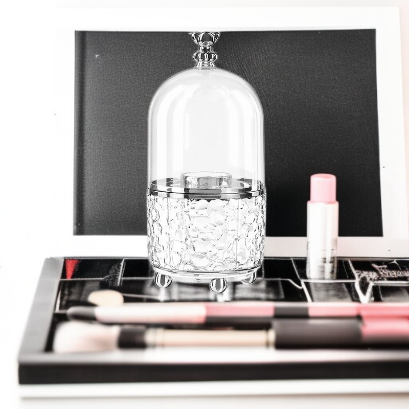 Transparent Cosmetic Storage Box Light Luxury Desktop Organizer Brush Lipstick Rotating Holder