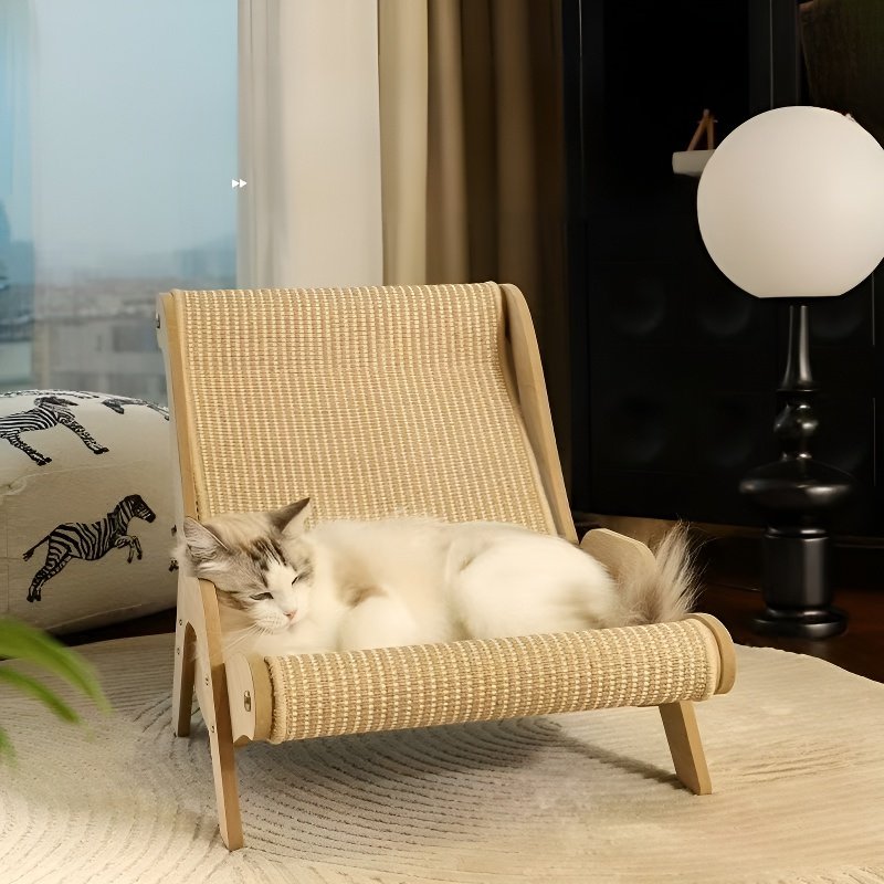 เก้าอี้โซฟาแมวทำจากป่านศรนารายณ์ ทนต่อการขีดข่วน