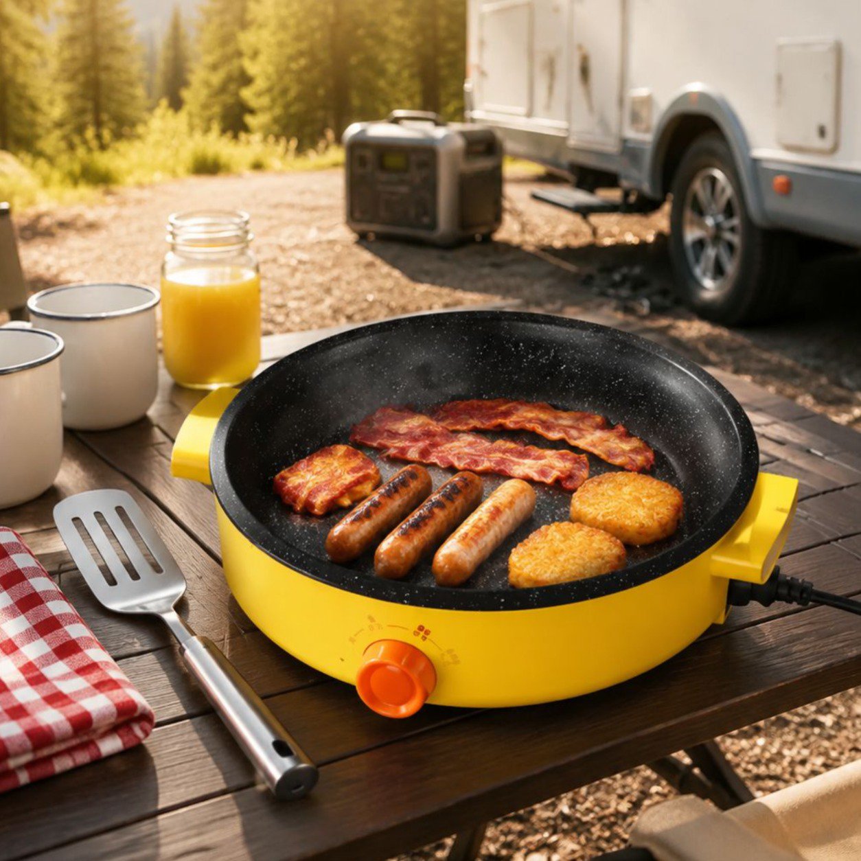 Outdoor Portable Multifunctional Electric Grill Pan