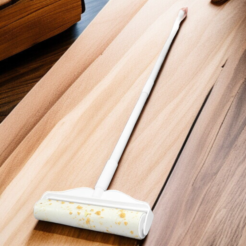 家庭用ヘアステッカー カーペットクリーナー 引き裂けるロングハンドル ローラーステッカー交換用 髪の毛やホコリを除去する粘着紙でベッドを掃除する