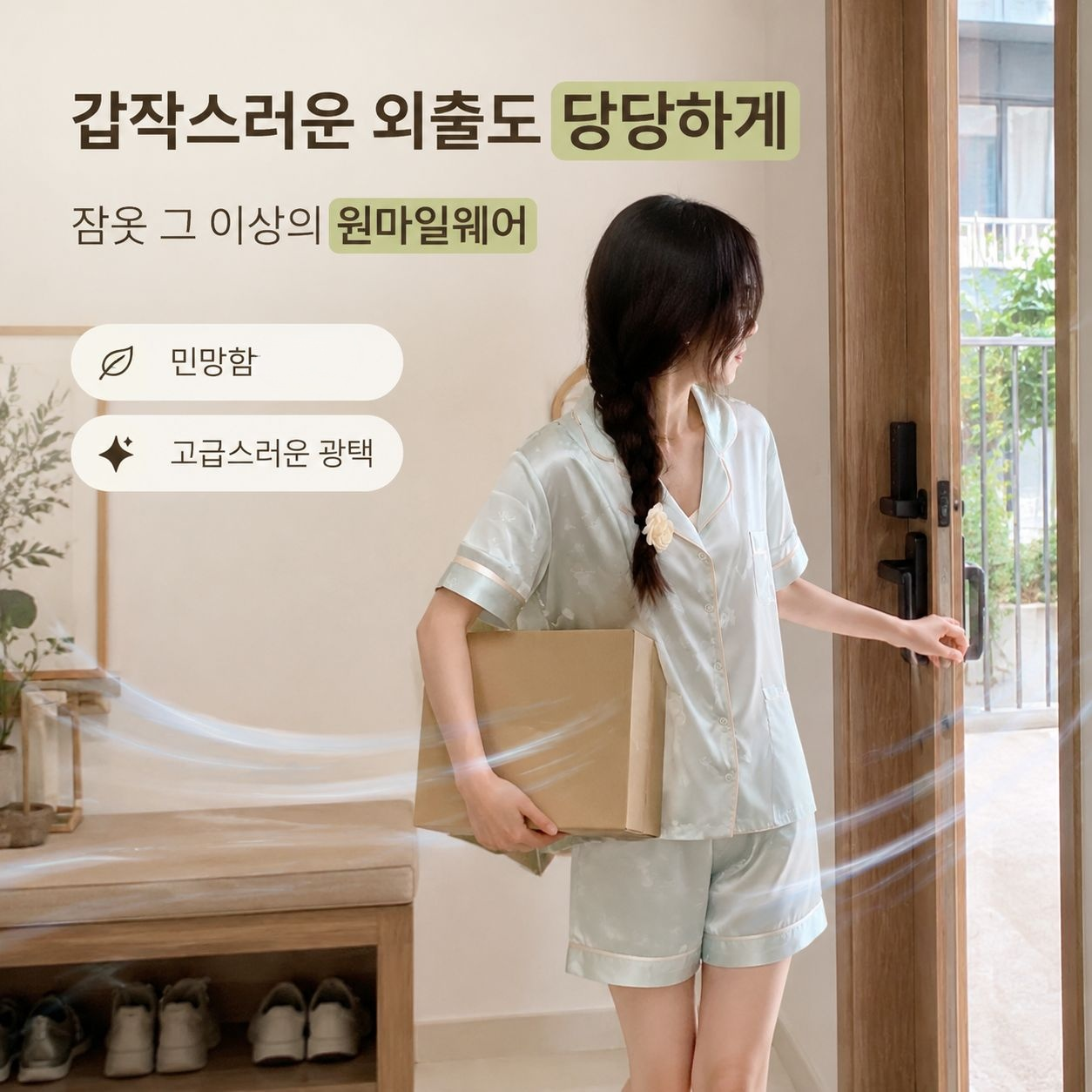 인조 실크 아이스 실크 잠옷 여성 여름 얇은 세트 편안한 홈웨어