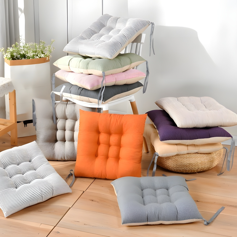 Cotton and linen thickened seat cushion