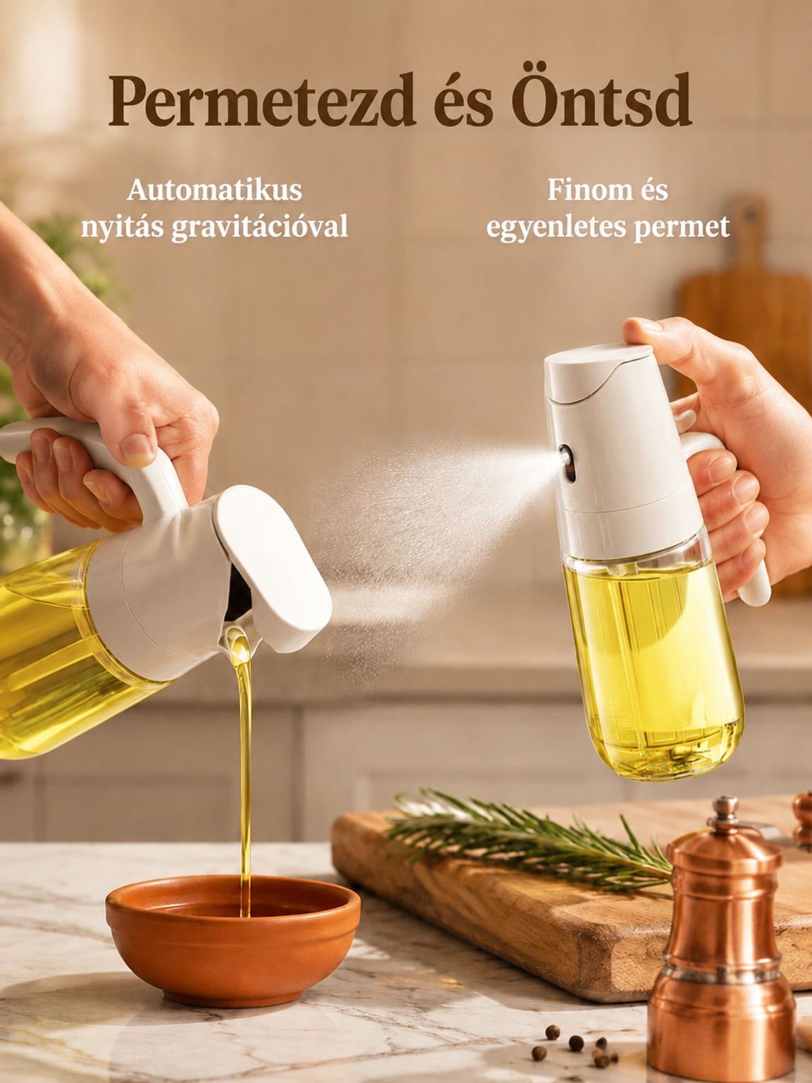 Többfunkciós konyhai olajspray palack