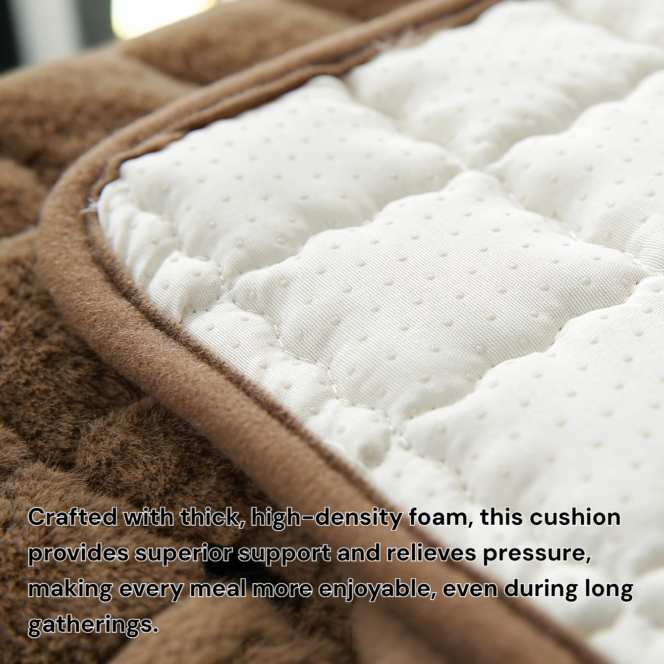 Home dining chair cushion with strap