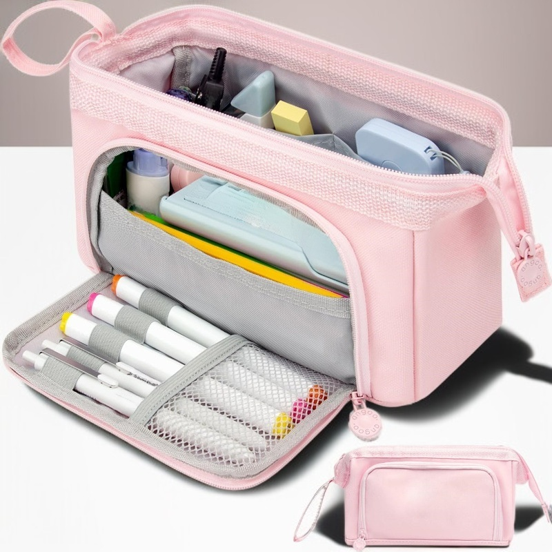 Large capacity portable pencil case