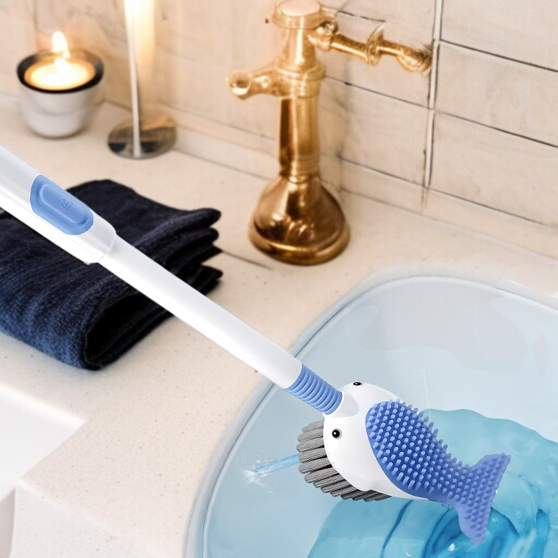 손쉬운 얼룩 제거 변기 브러쉬 흡착판 청소 세트 스프레이 실리콘 변기 브러쉬 받침대