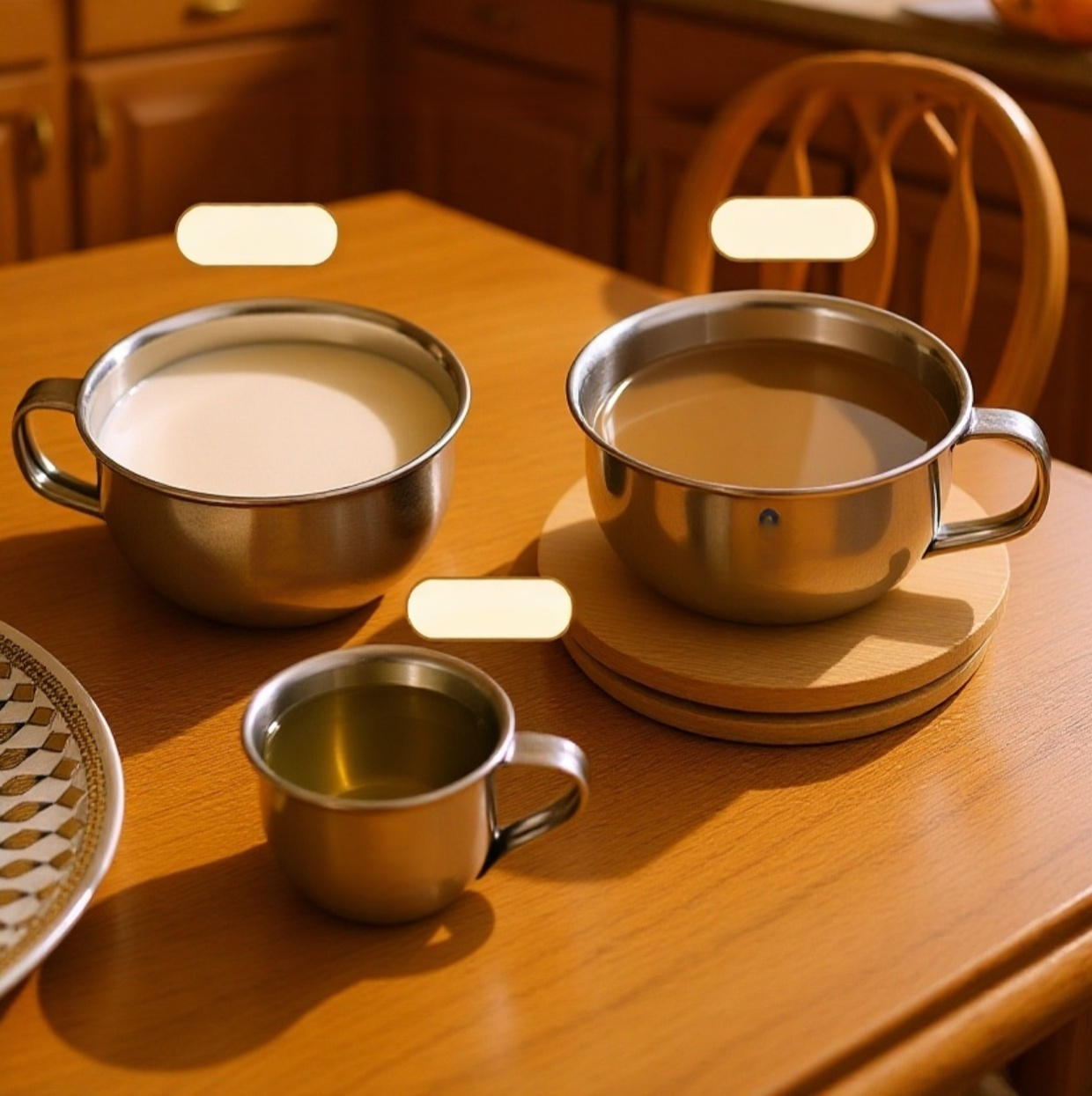 304 스테인리스 컵과 일반 컵 비교 이미지