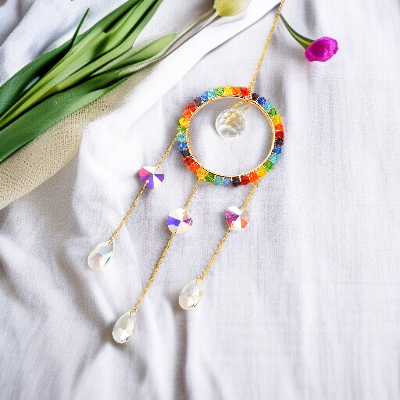 수정 무지개 포몽망 걸이 전체 모습