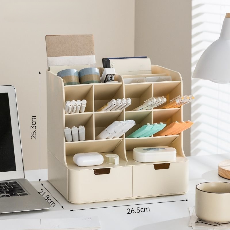 多功能學生文具收納盒辦公收納架雜物整理架書架筆筒