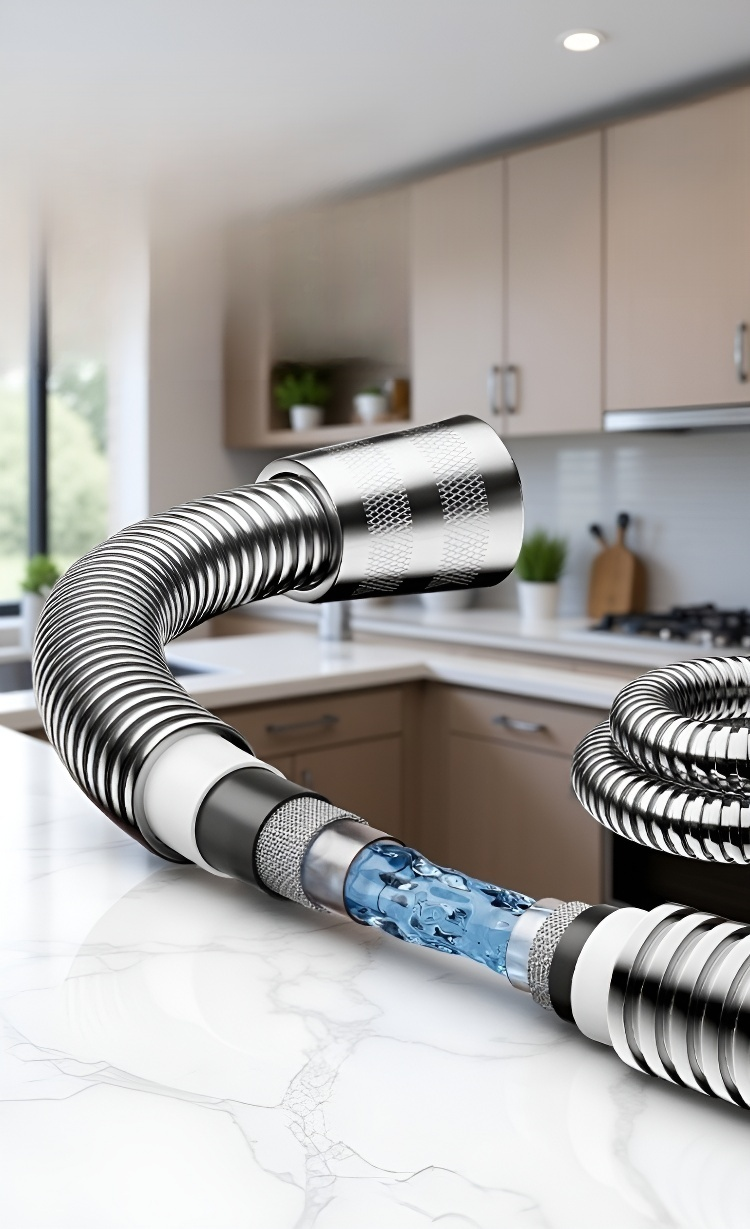 浴室で使用中の強力加圧シャワーパネル