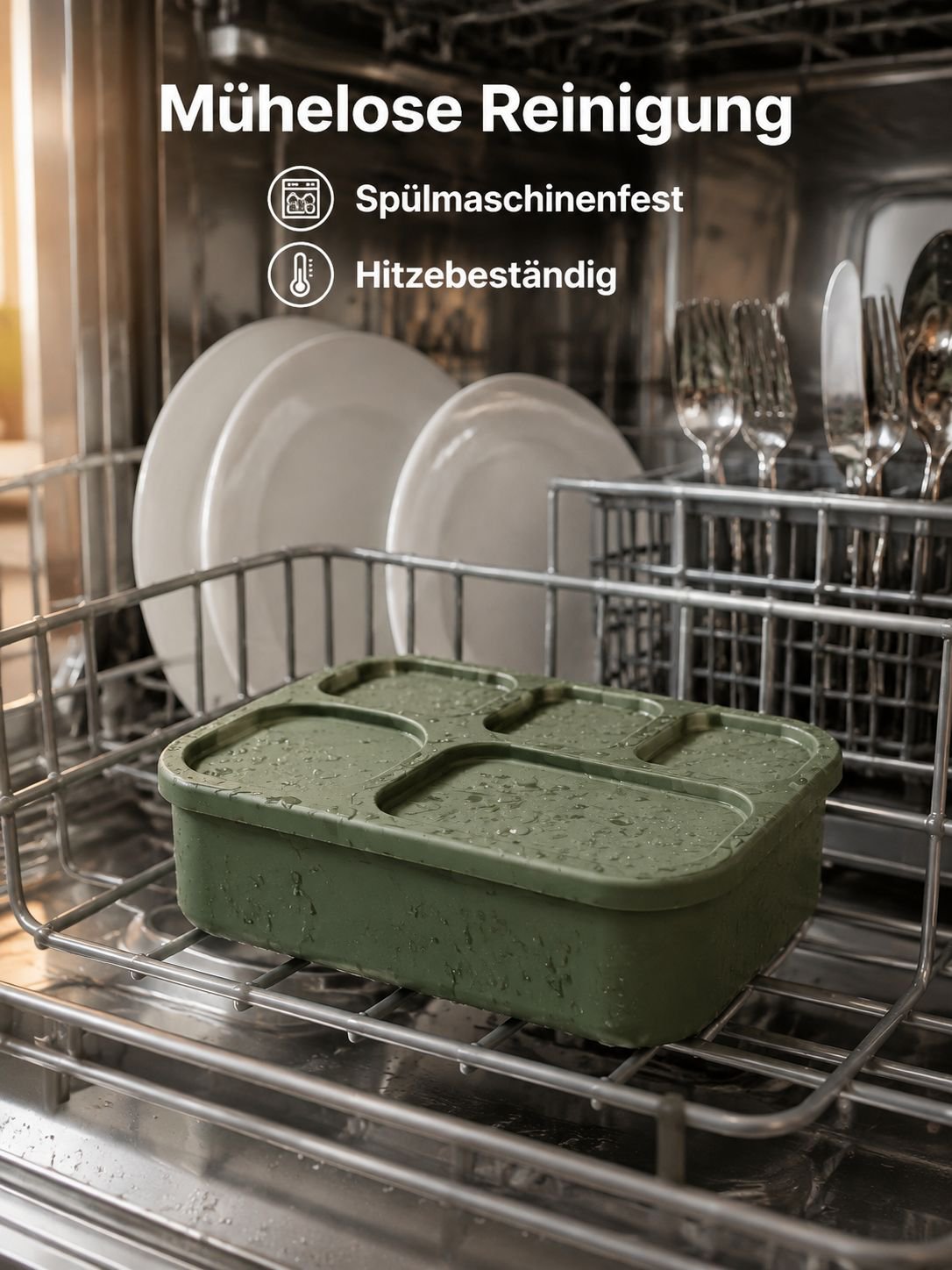 Mikrowellenfeste Silikon-Lunchbox für warme Speisen