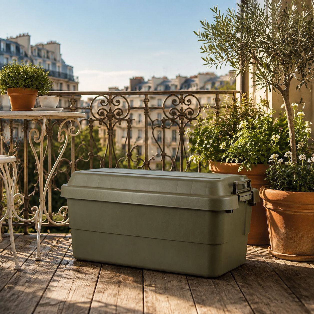 Maison de paille Organisateur en plastique épais Boîte de rangement extérieure avec couvercle Boîte 