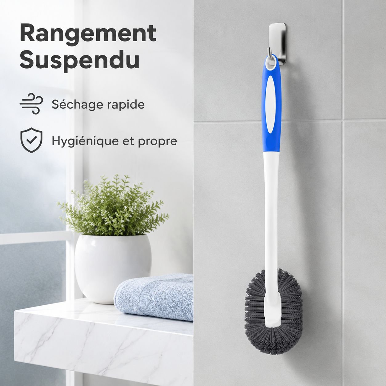 Brosse de toilette à long manche