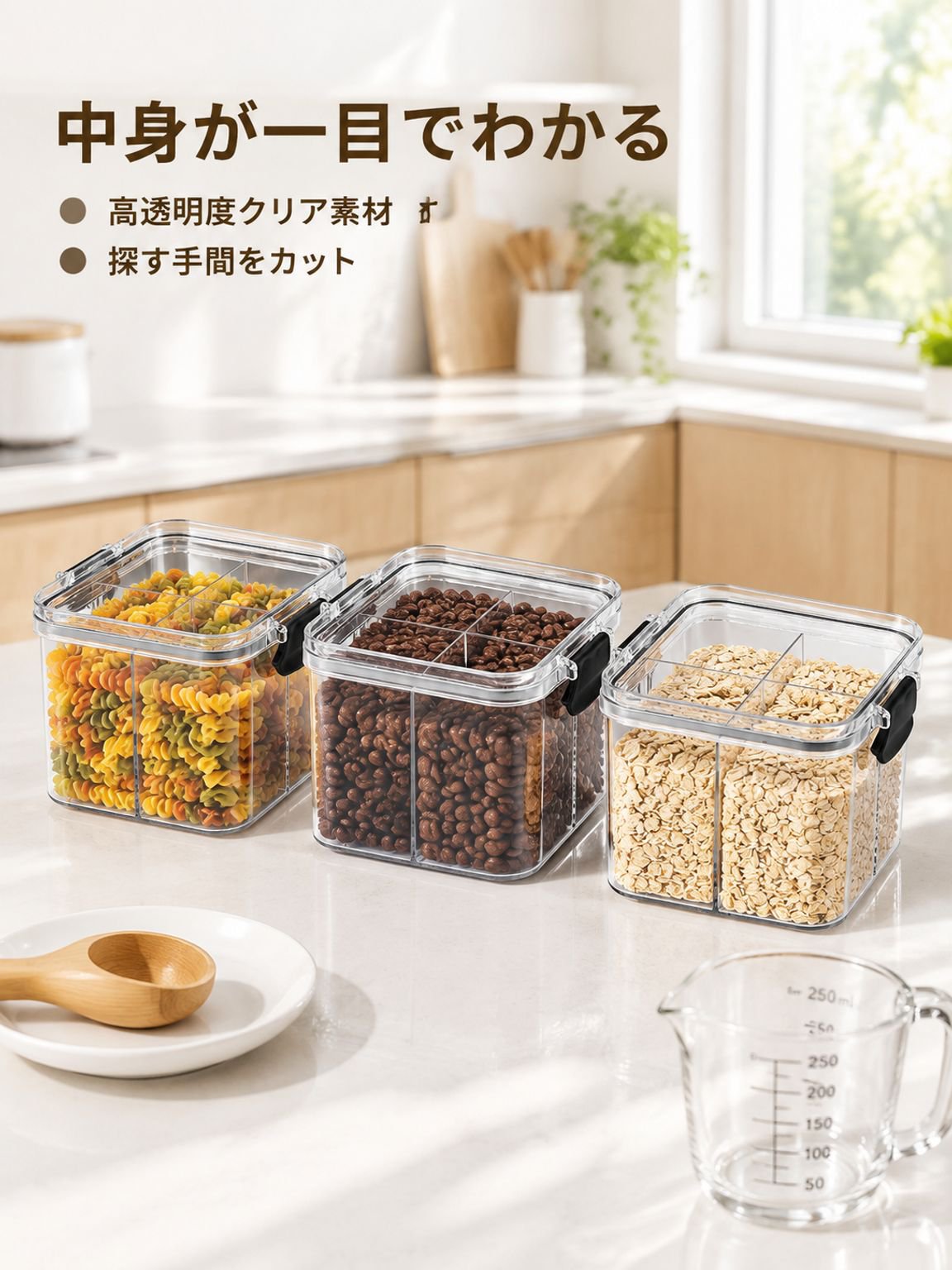 食品級透明キッチン プラスチック密閉保存容器