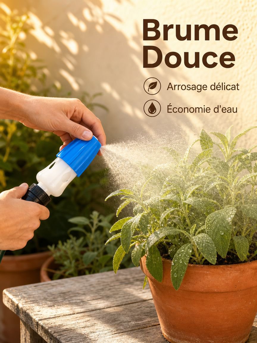 Pistolet d'arrosage multifonction réglable pour jardinage