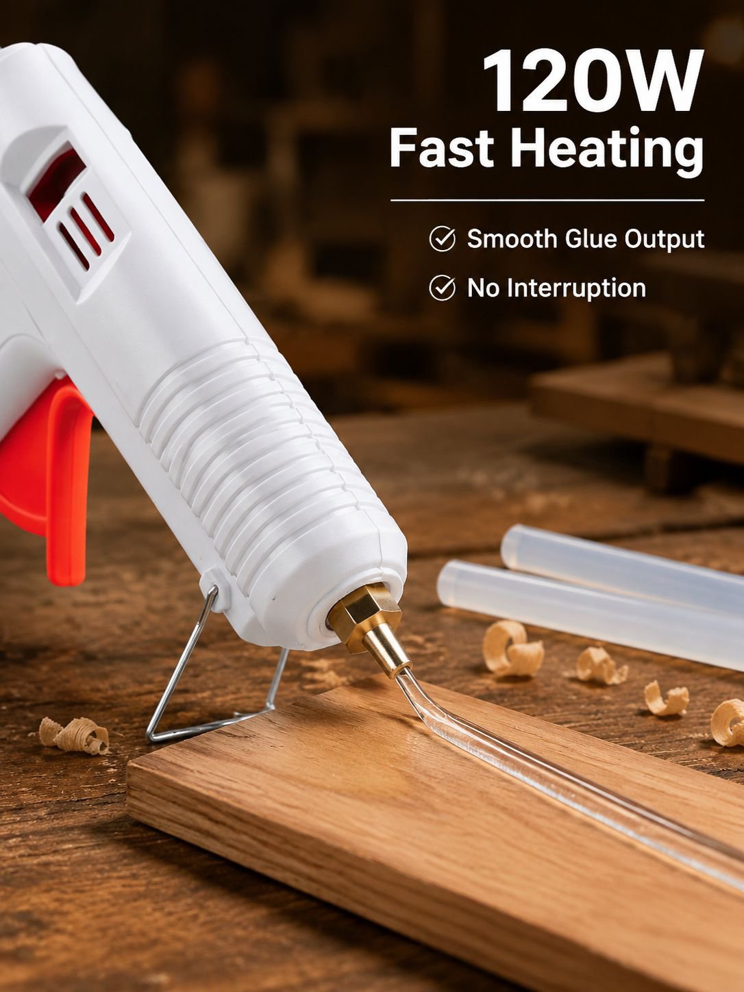 120W Hot Melt Glue Gun Adjustable Temperature for Household Handmade and Industrial Use