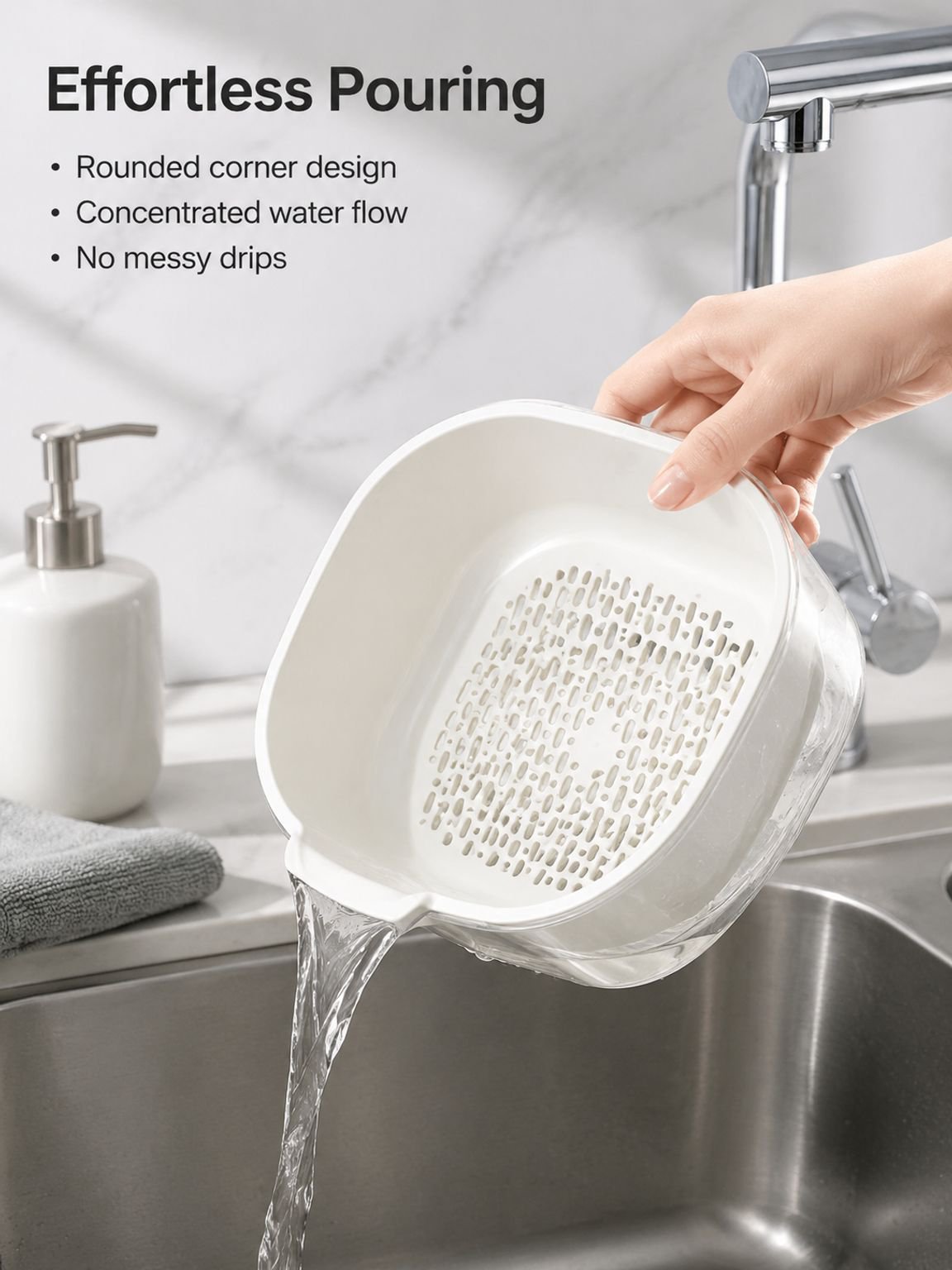 Double-Layer Produce Drain Basket