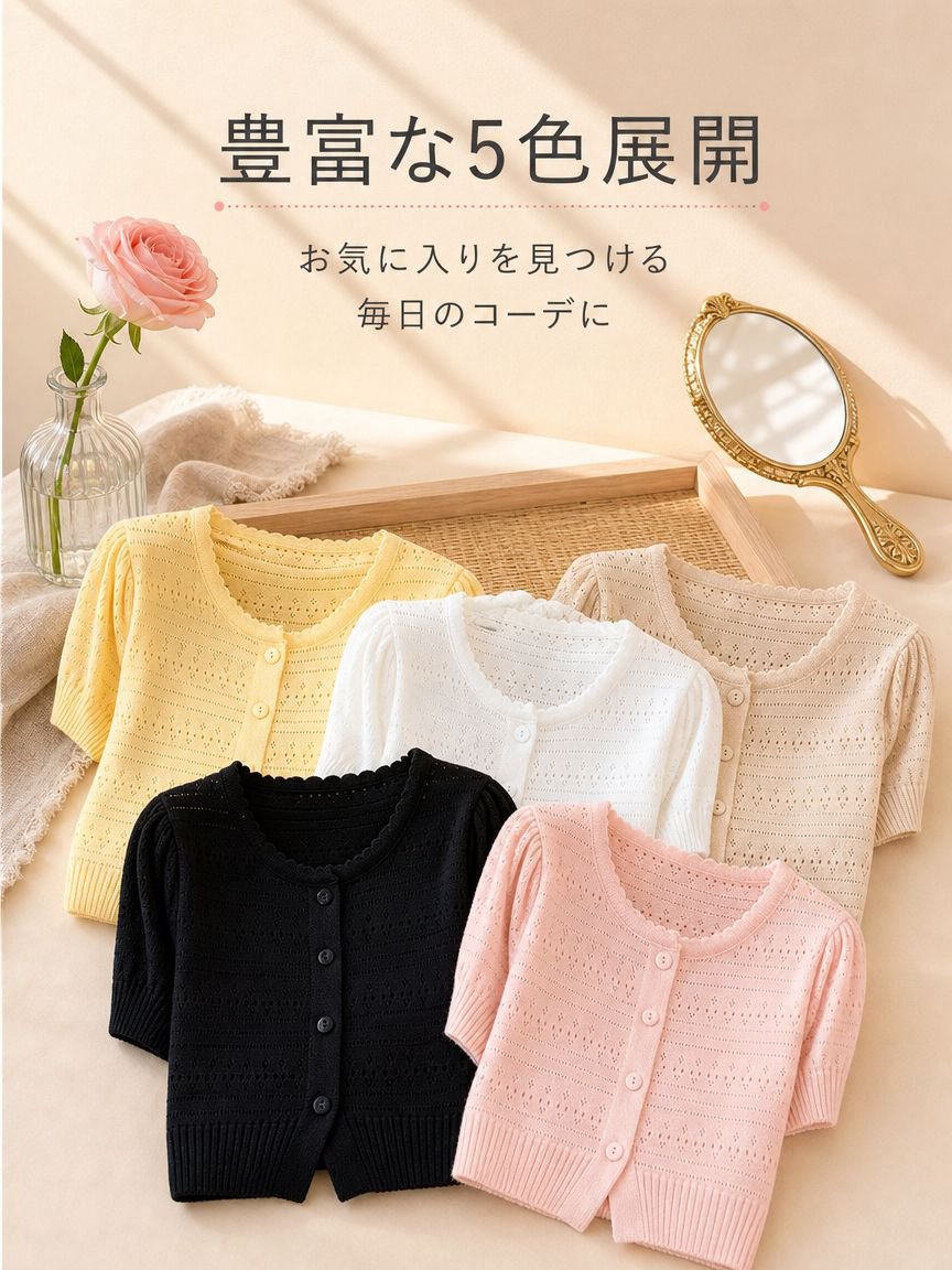 フレンチシックで若々しいイエローの半袖ニットカーディガンは、女性のための新しい夏のスタイル。ファッショナブルで美しく、個性的なショートトップスです。