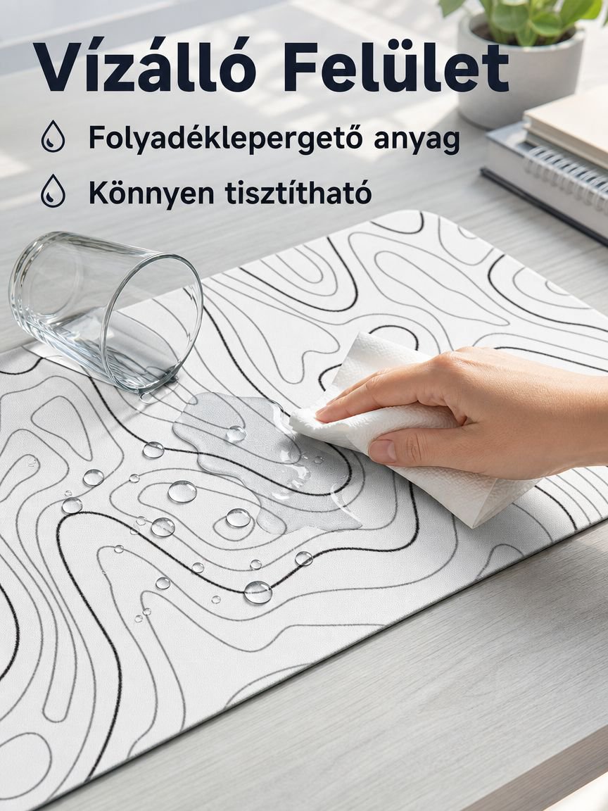 Extra nagy folyadékhullámos irodai egérpad
