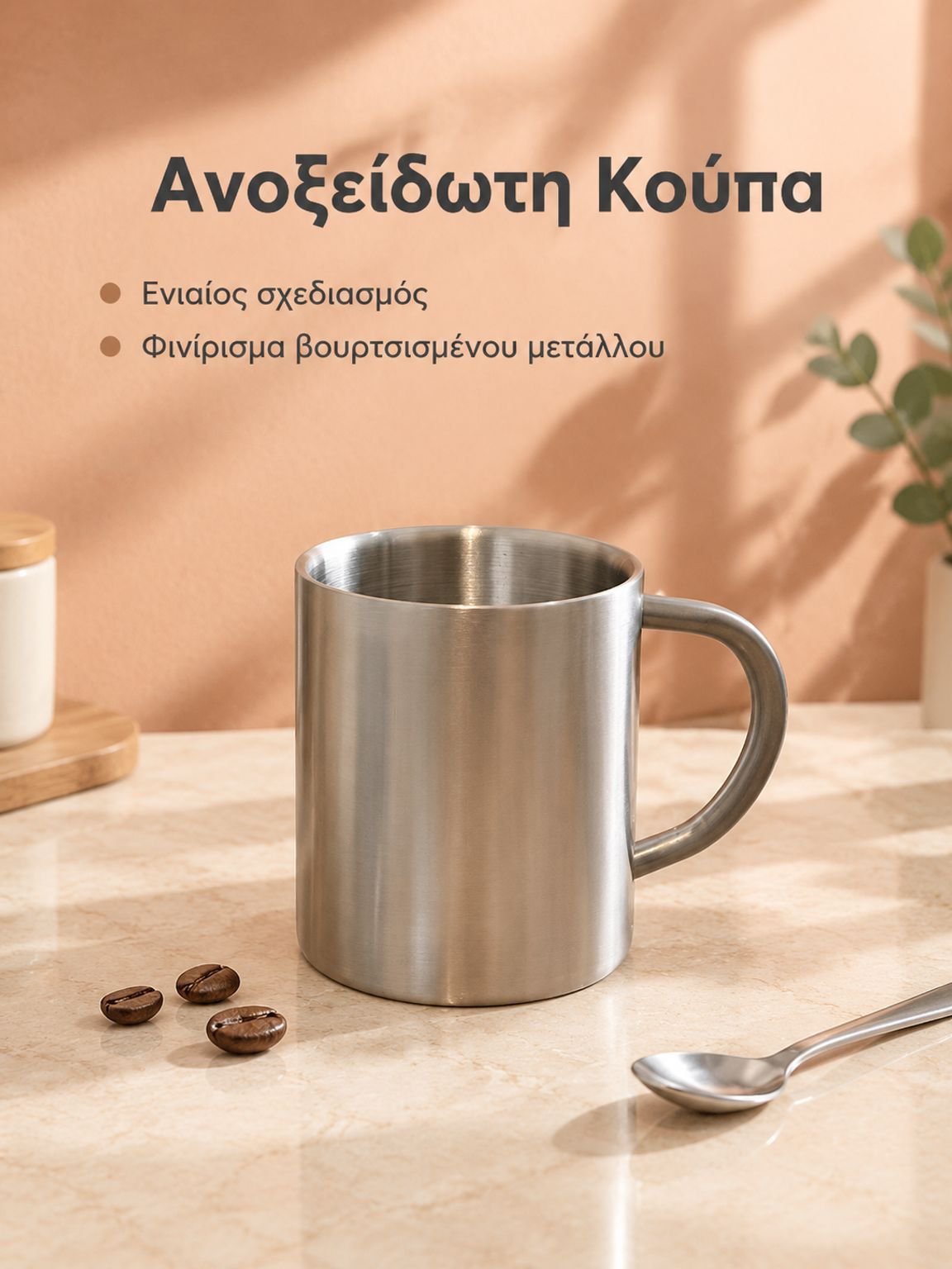 Διπλή κούπα από ανοξείδωτο ατσάλι για τρόφιμα