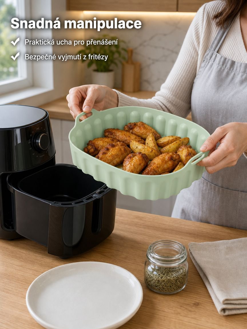 Silikonová čtvercová podložka do fritézy na pečení